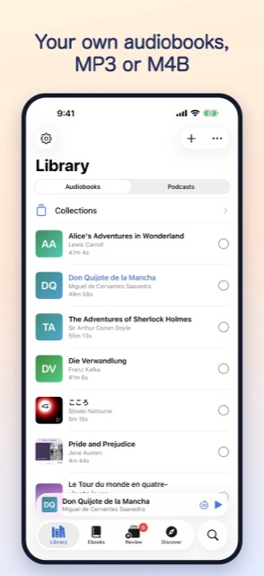Your own audiobooks, MP3 or M4B